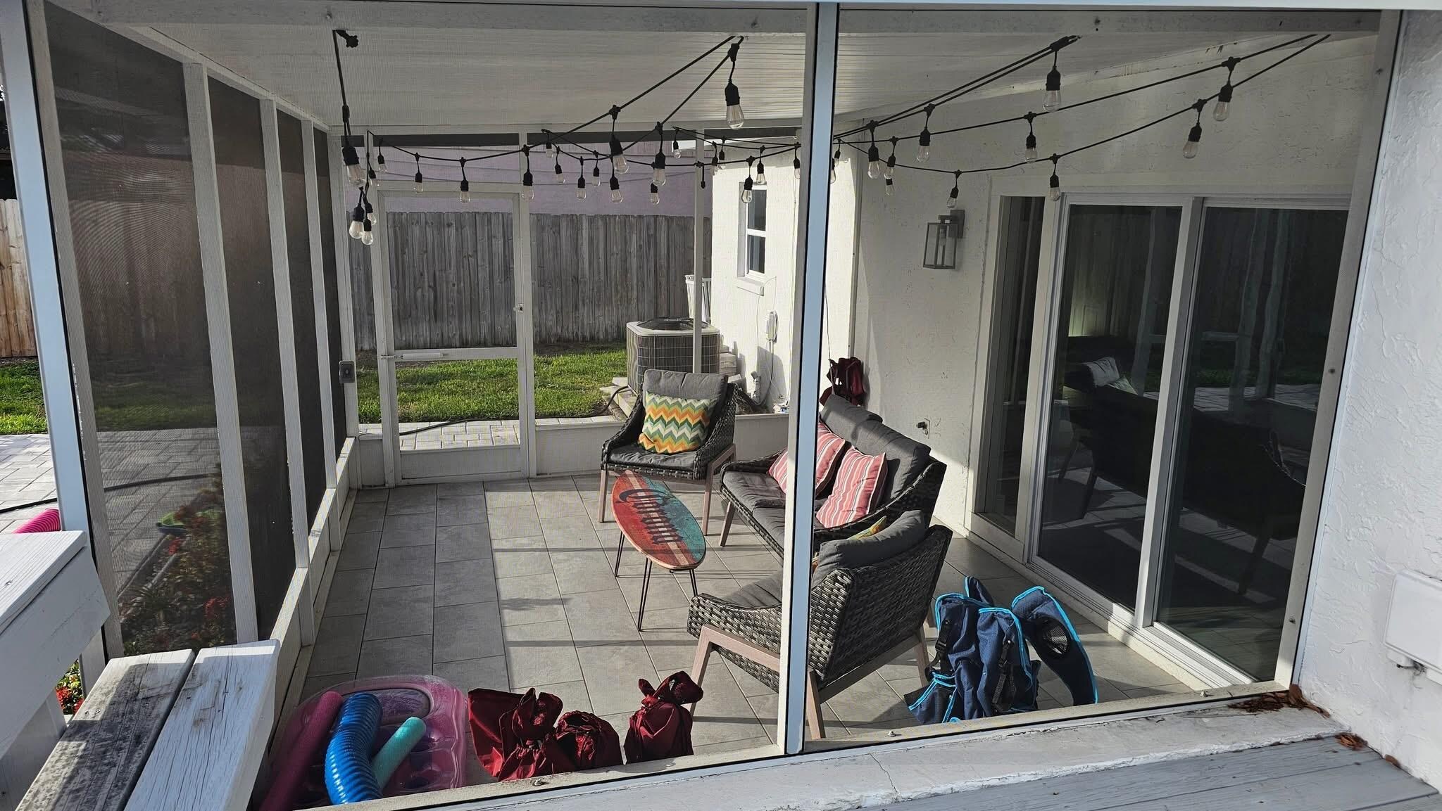 Covered Porch by the amazing pool area