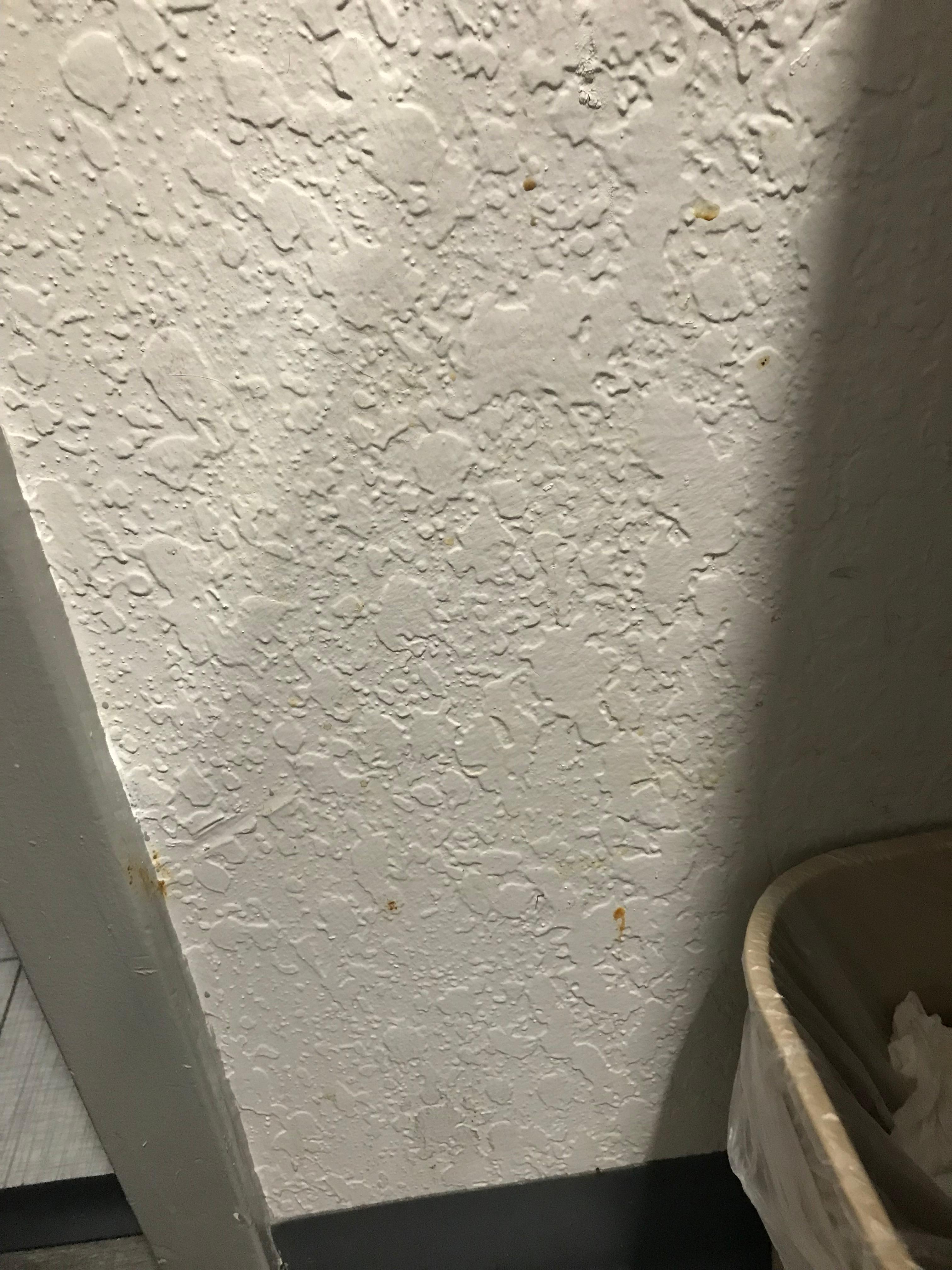 Substance splashed on wall.