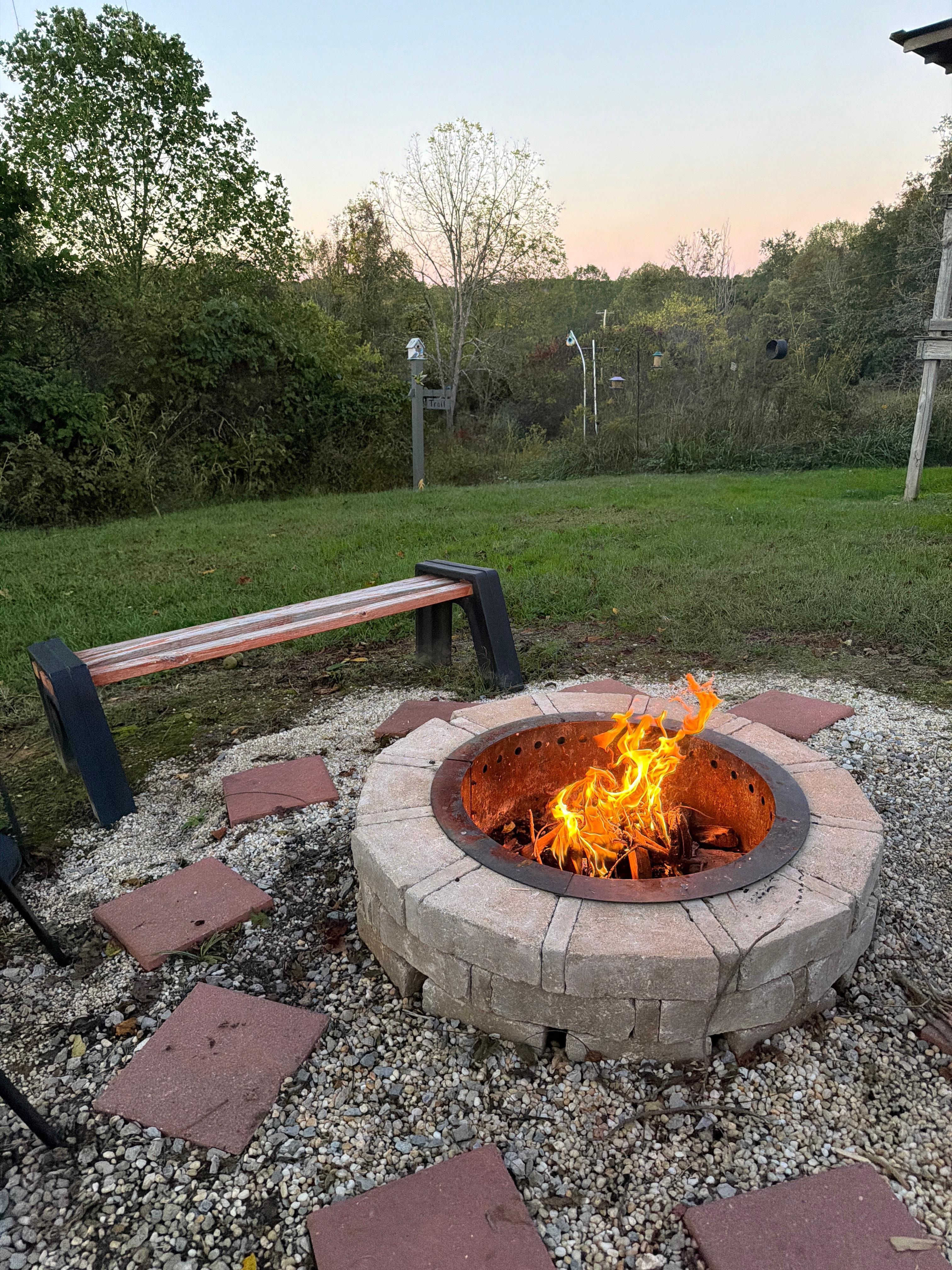 Very nice fire pit with seating 