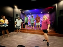 Karaoke in the theater room