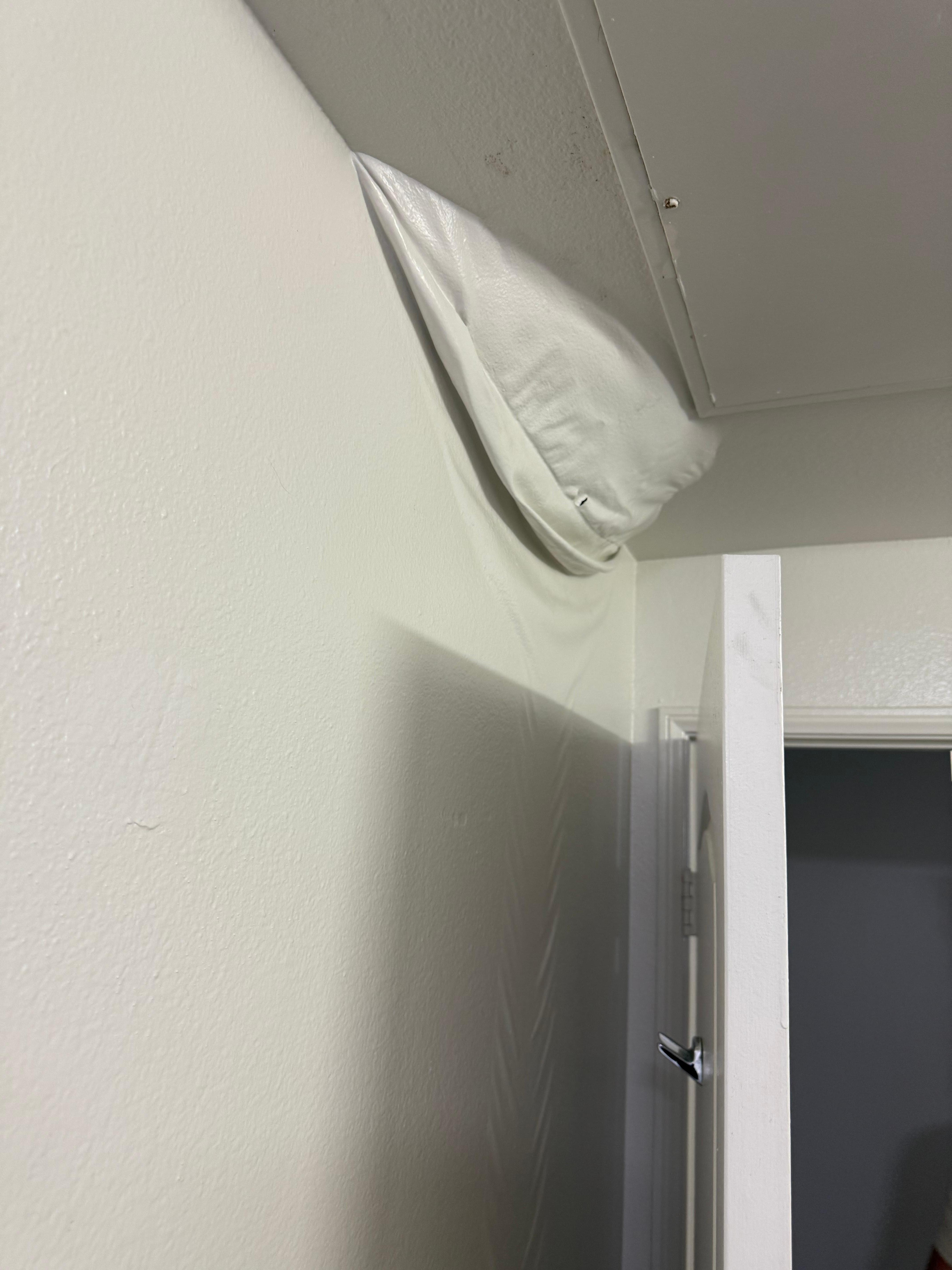 Water bubble damage bathroom 