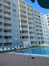 From of condo from pool