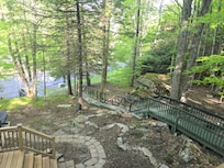 This was taken from the house showing the stairs to the parking area.