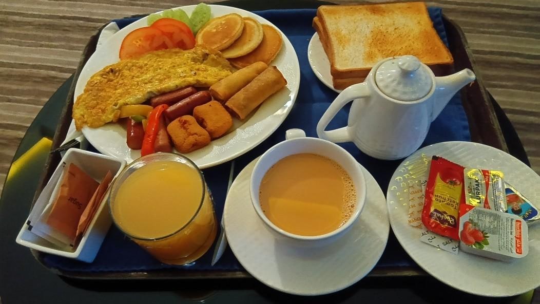 朝食。ラマダンなのでお部屋のみ。