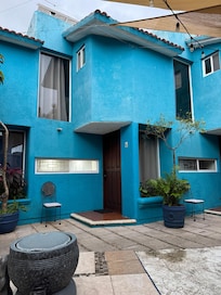 From the sofas looking to the kitchen.
There were even beach towels there!