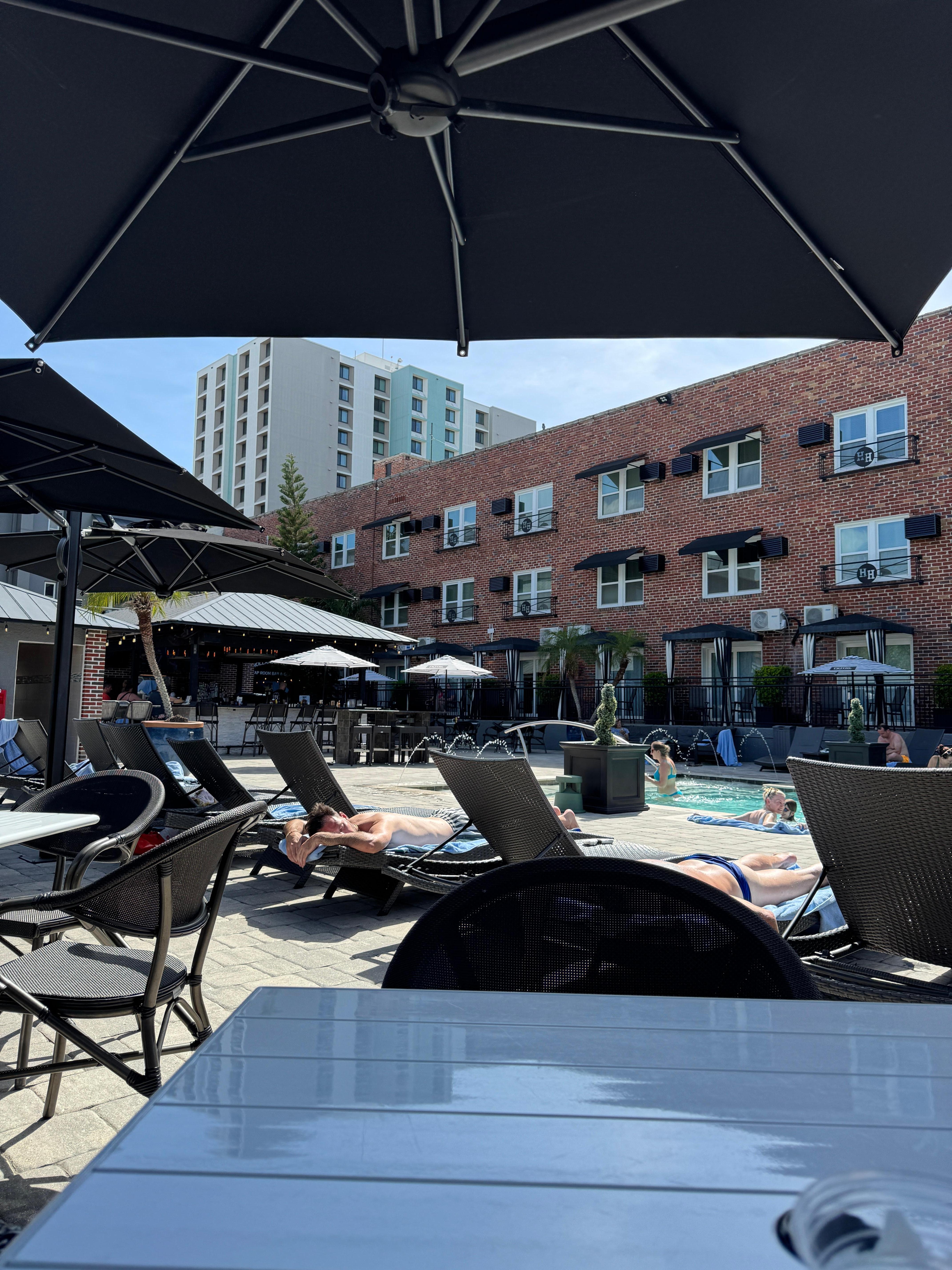 Pool side.