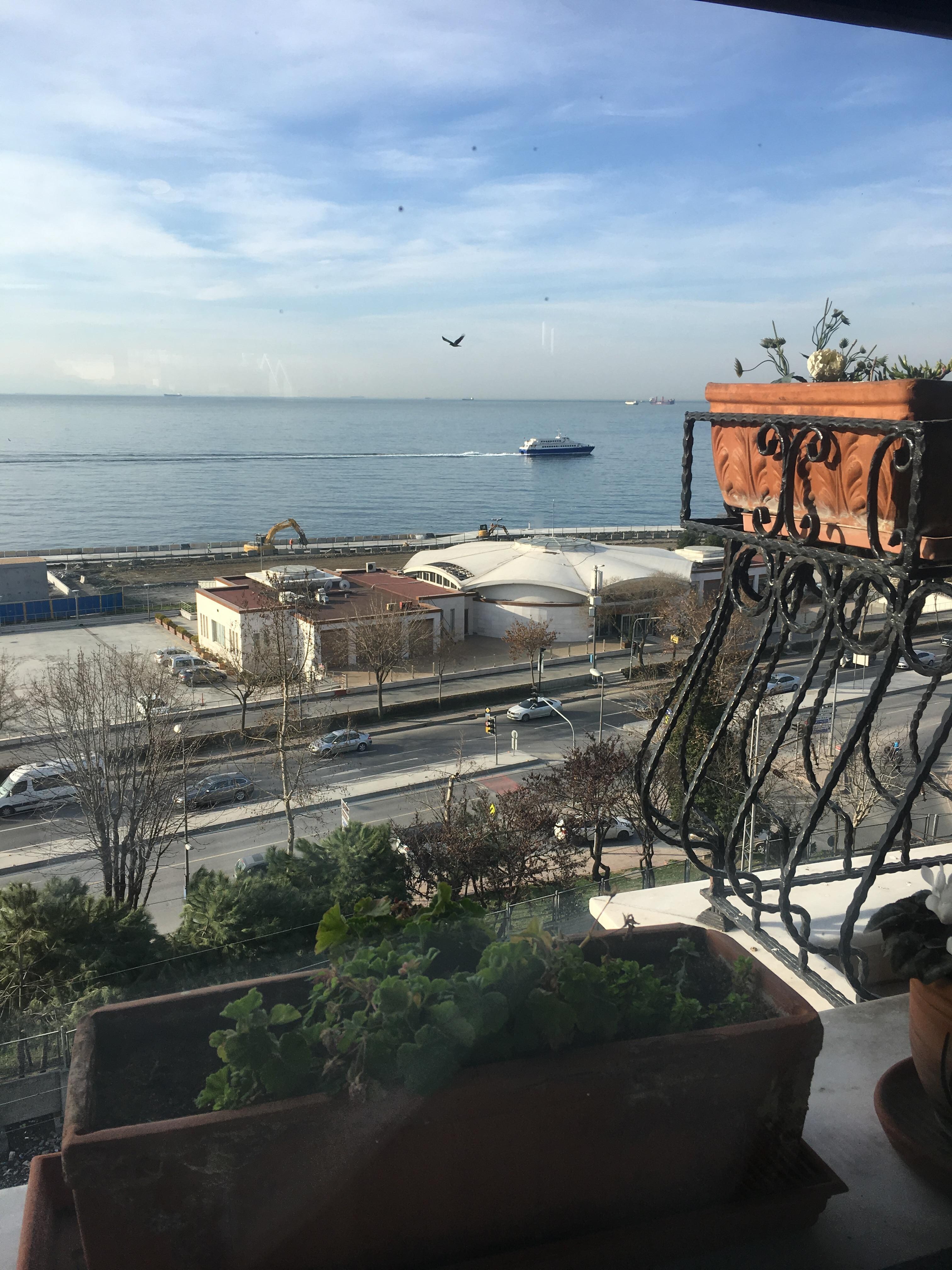 Rooftop breakfast area Bosphorus view