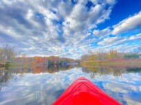 This is my views from their incredible kayak. Their doc is so easy to maneuver. The kayaks were so stable and easy to use. Never had better kayaks before and loved this so much. The river is so peaceful and the water is so still.