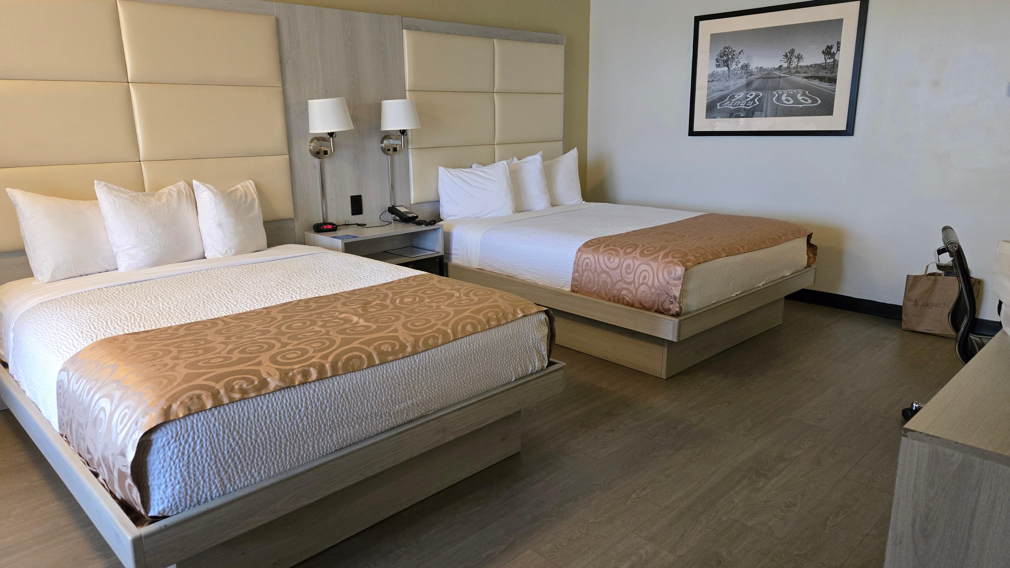 Fits 2 queen beds with plenty of space to walk around