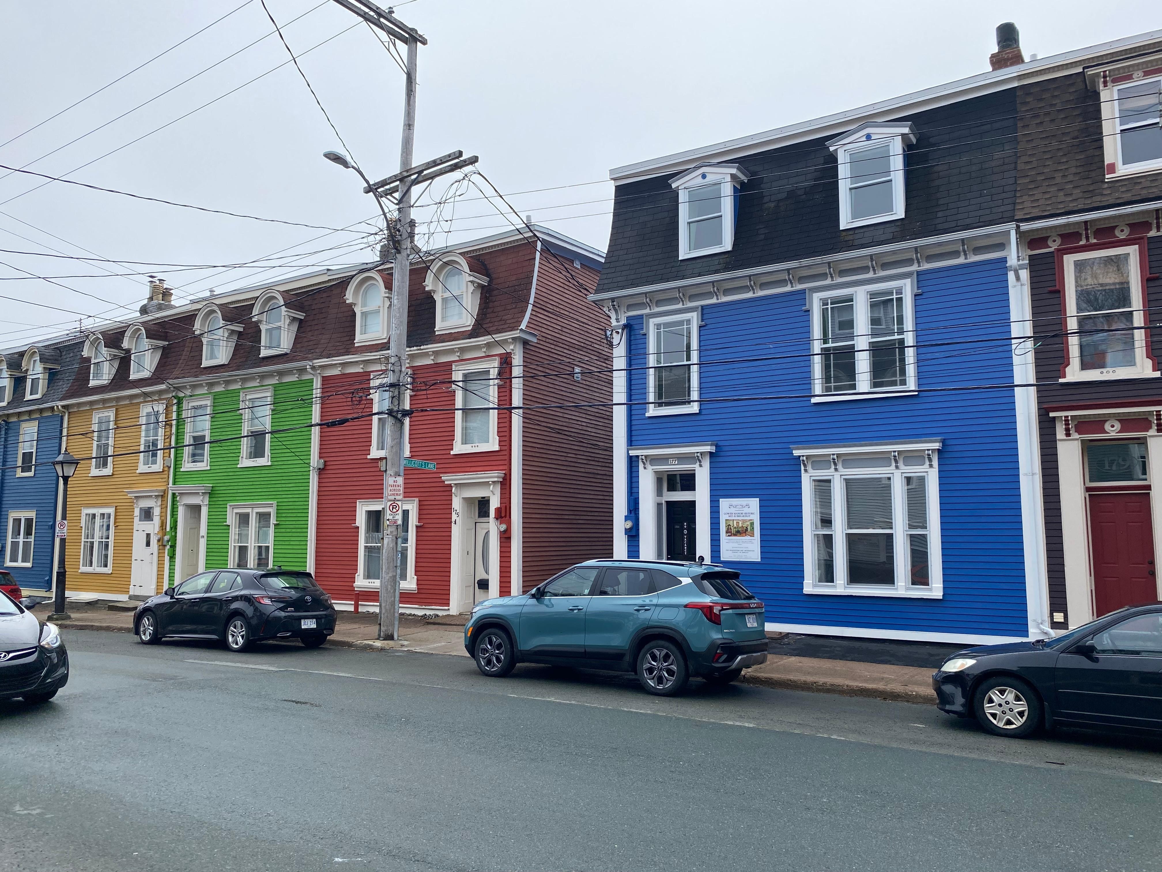 The Blue house, parking on street right in front