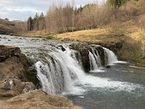 Nearby water falls