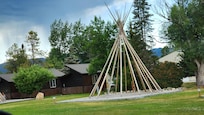 Teepee frame at entrance