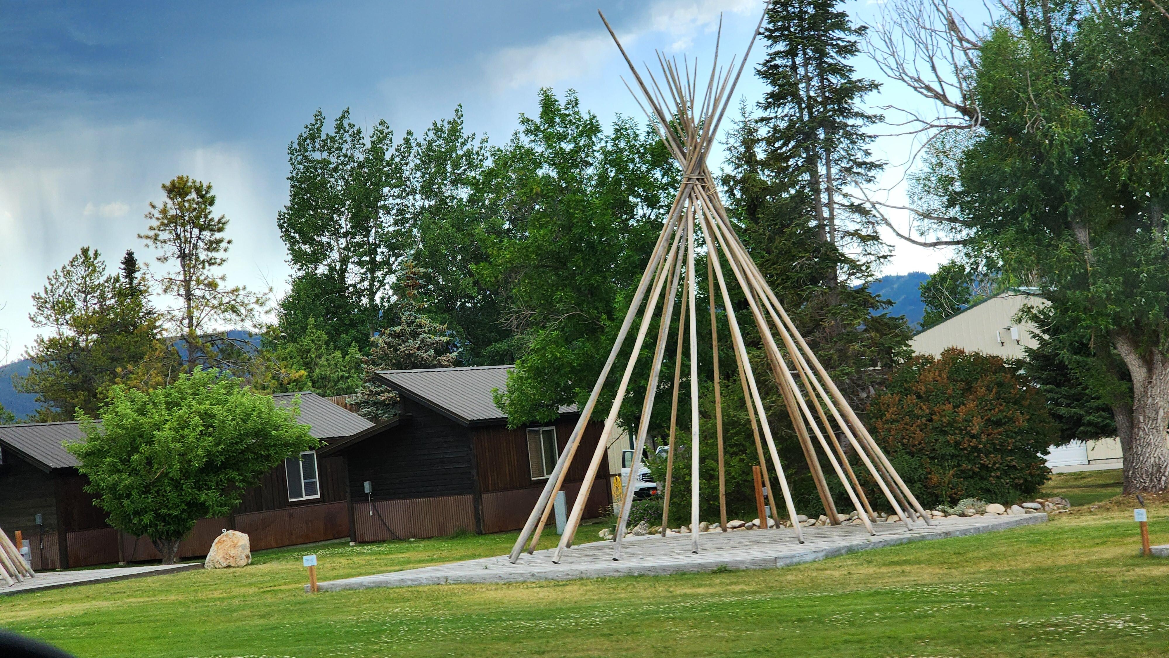 Teepee frame at entrance