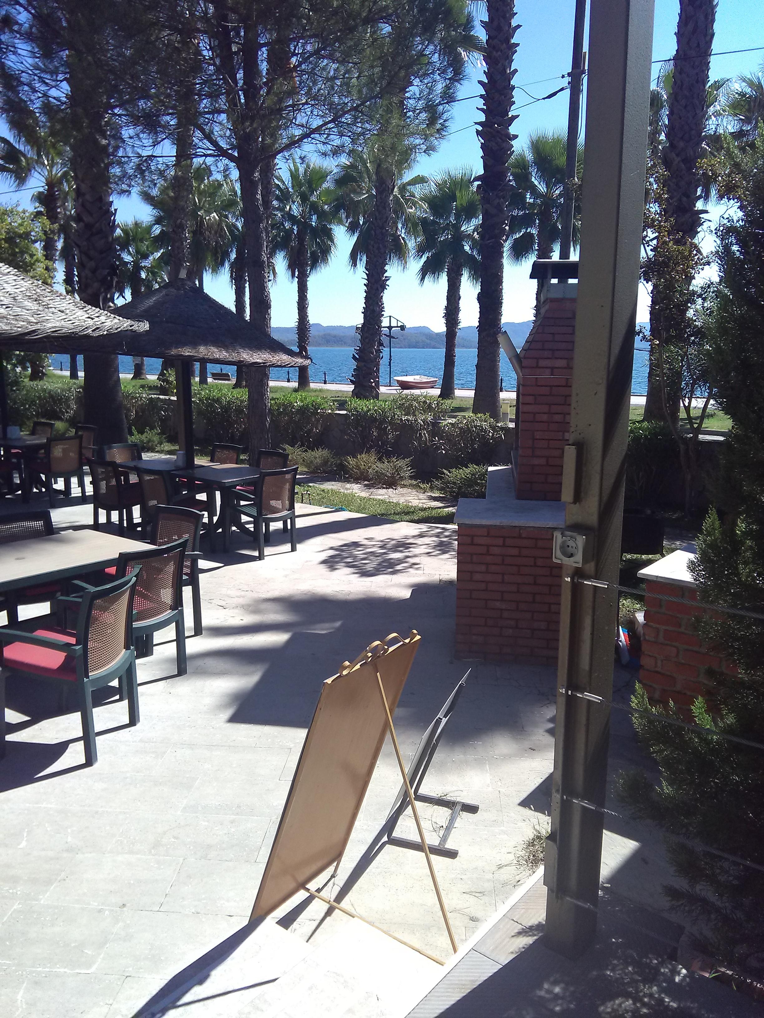 View of the lake from beside the pool.