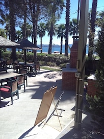 View of the lake from beside the pool.