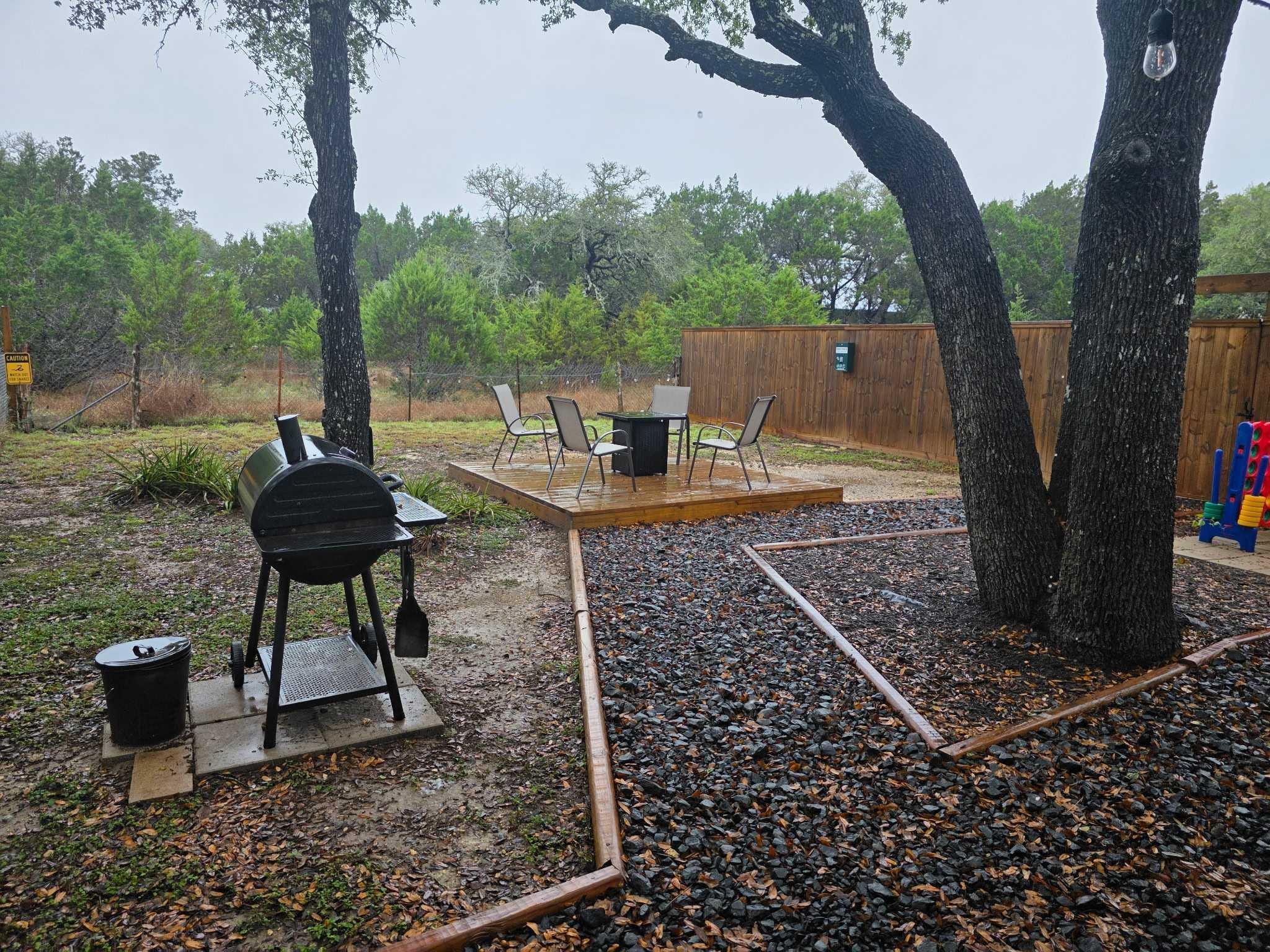 Fenced backyard