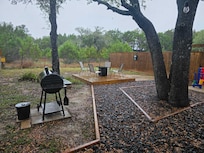 Fenced backyard