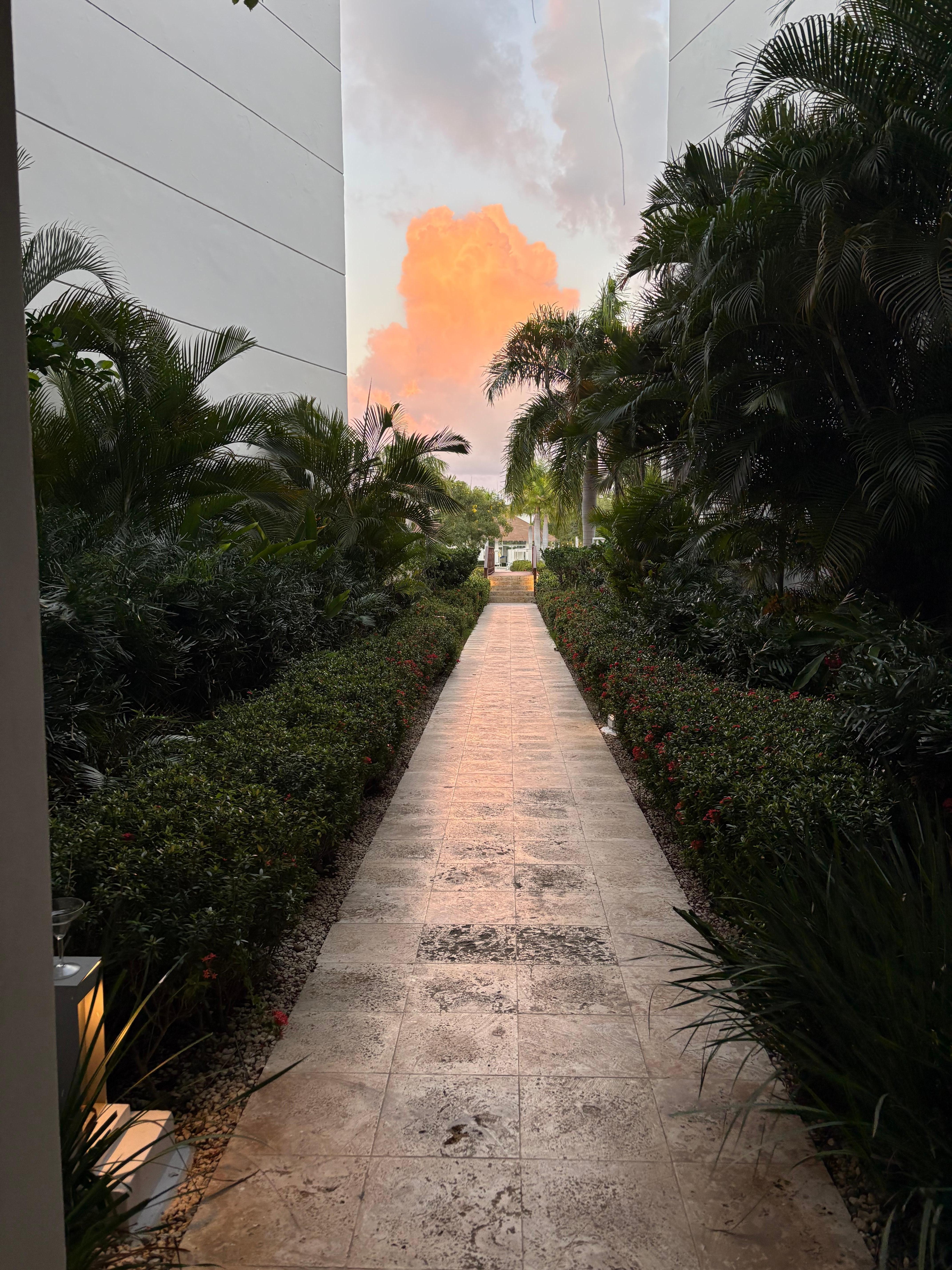 Arrival day.. view from walkway to room