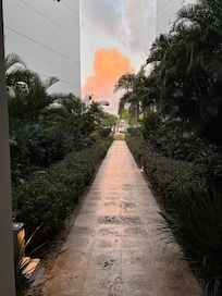 Arrival day.. view from walkway to room