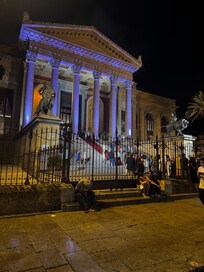 Teatro Massimo di Palermo down the street of Via Maqueda.
