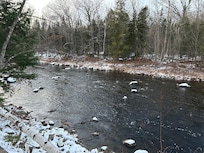 View out the back of the cabin