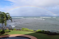 Beautiful rainbow we included in our family photo!