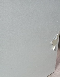 Bathroom door does not close, peeling filthy