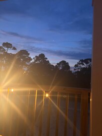 The view at night from the front deck.
