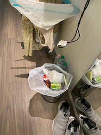 Trash was overflowing and we had to pull it out ourselves