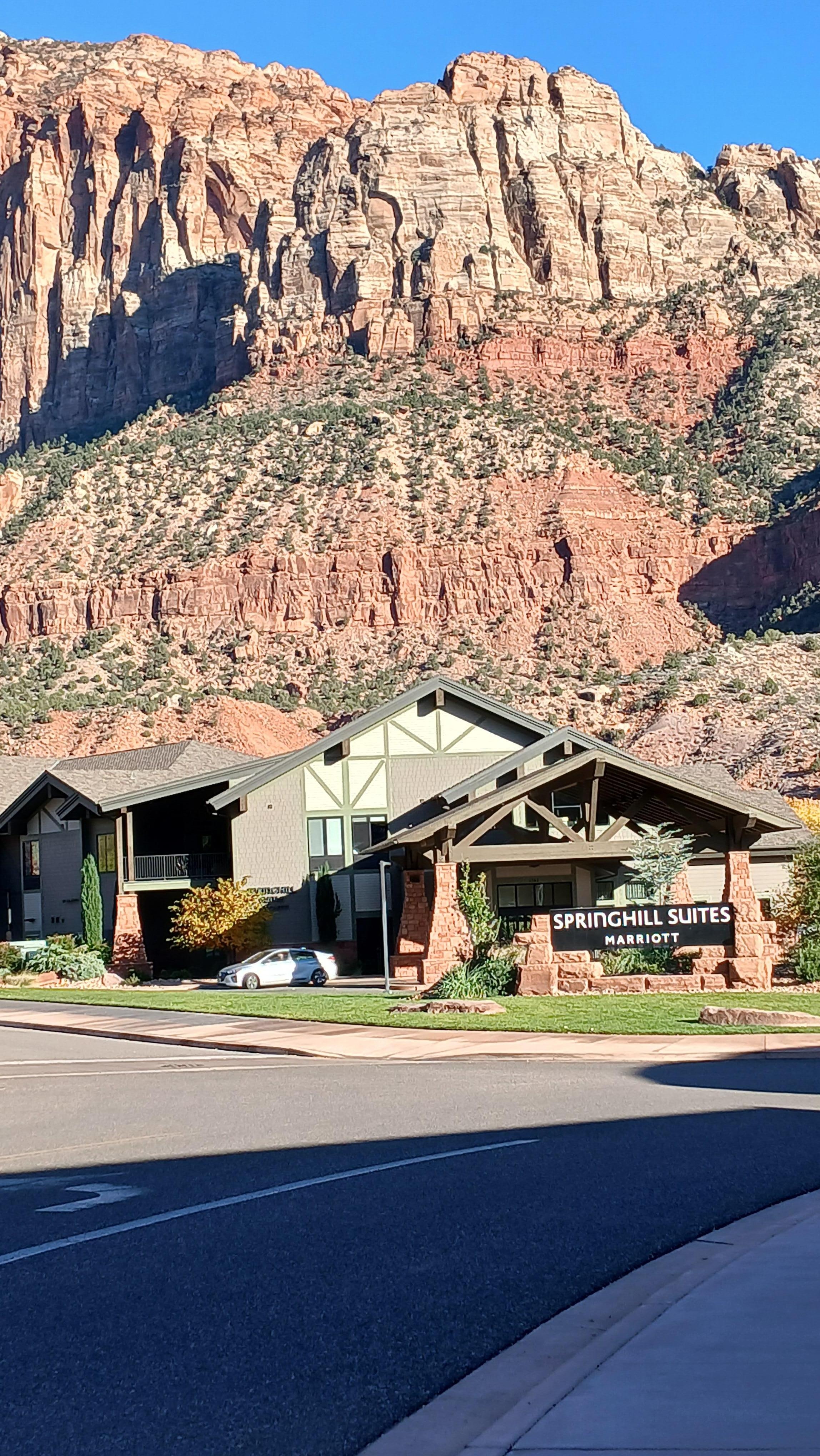 Hotel at the base of the mountain. 