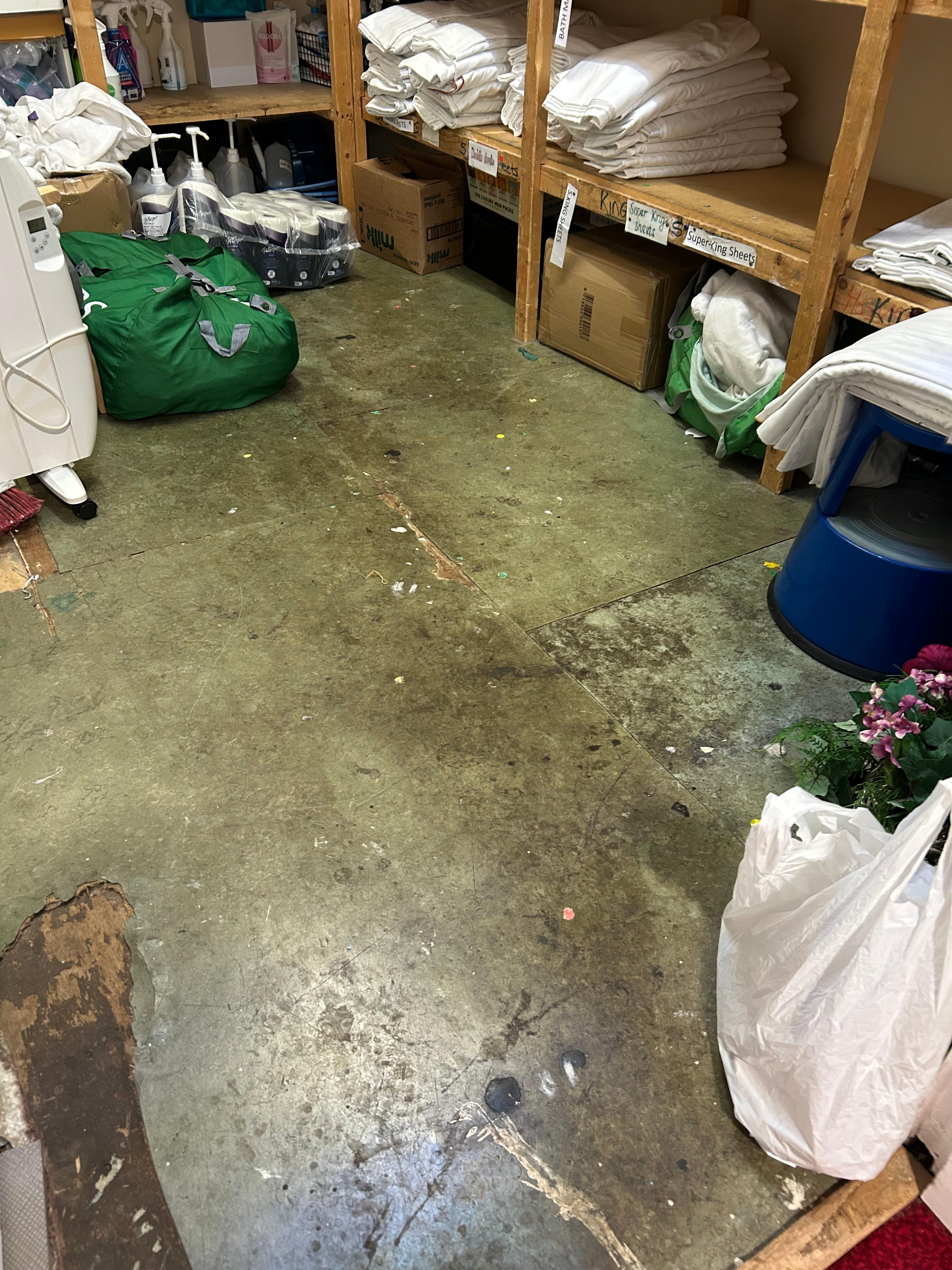 The fresh linen storage room