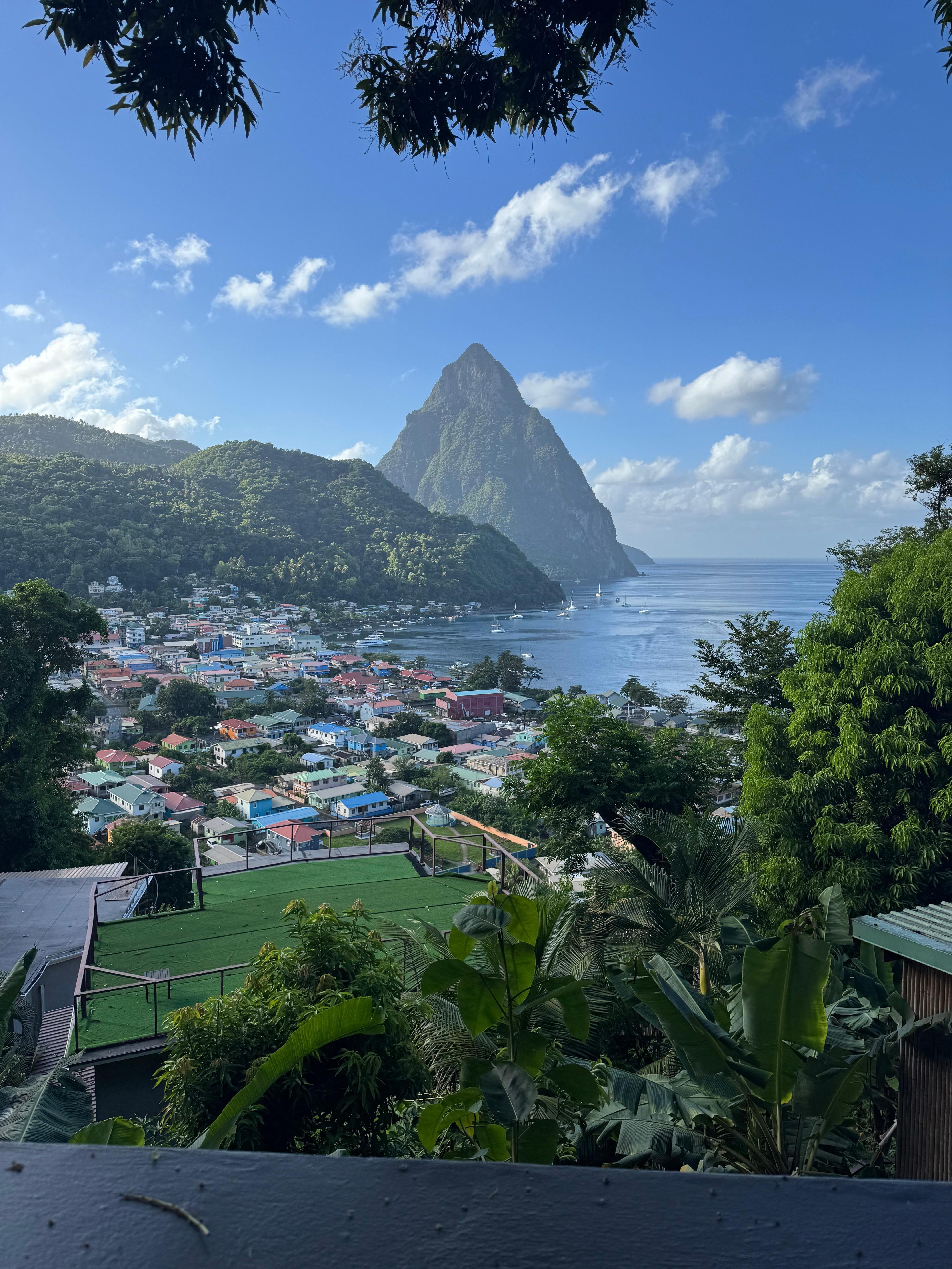Piton and Soufriere view from resort