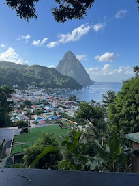 Piton and Soufriere view from resort