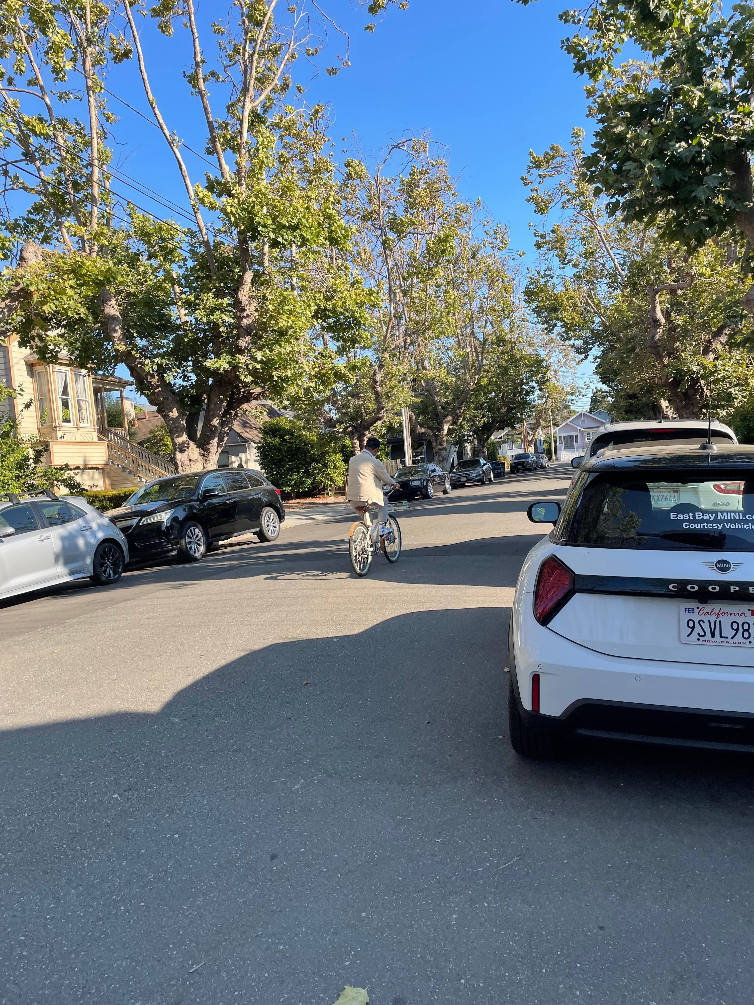 Looking down the street. The owner let us use his bikes to explore Alameda! He’s so generous with his time too and gave us tours of the neighborhoods, bike trails, and many sights.