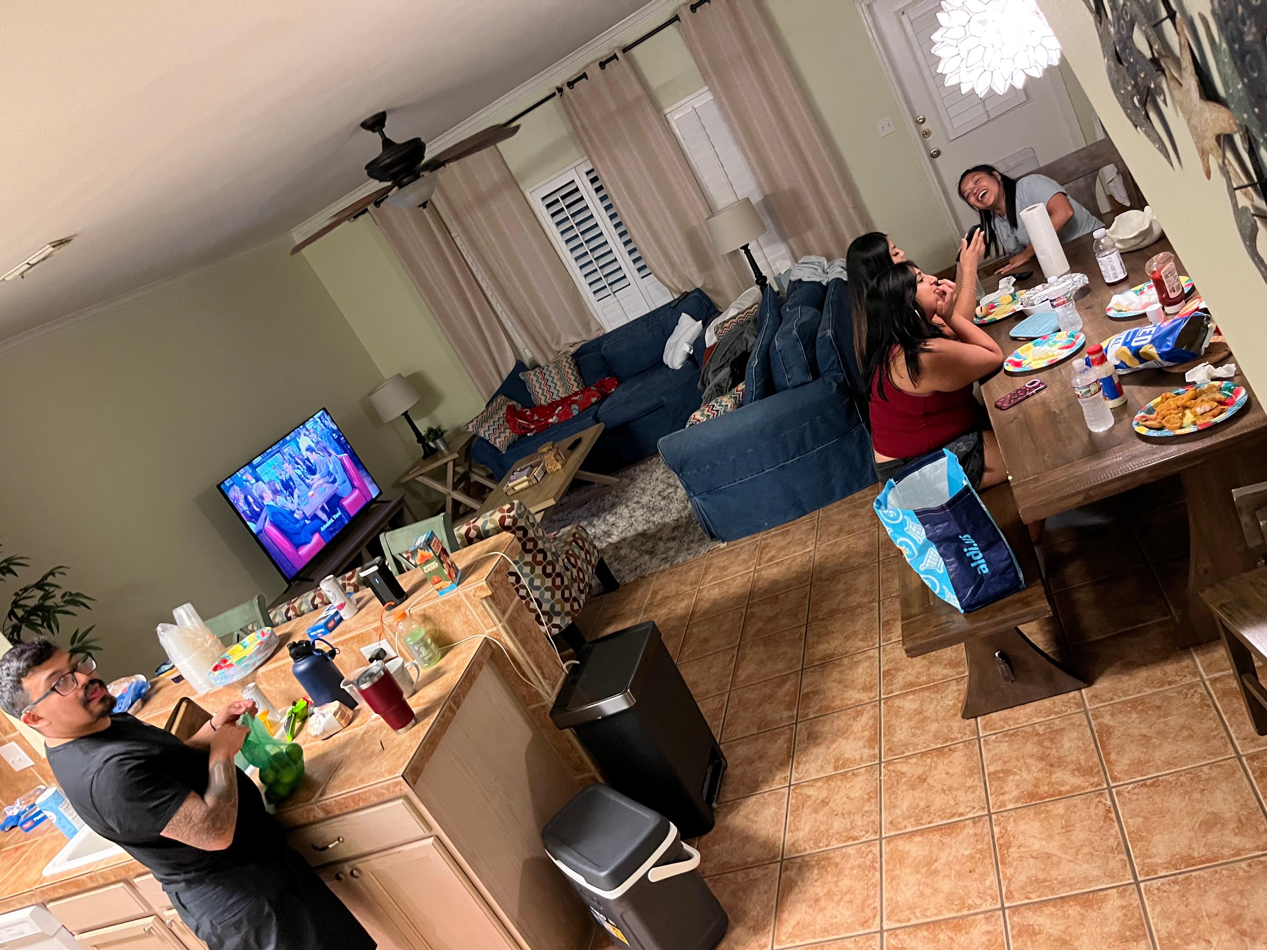 Preparing and sharing our plans and great conversations of our day. 