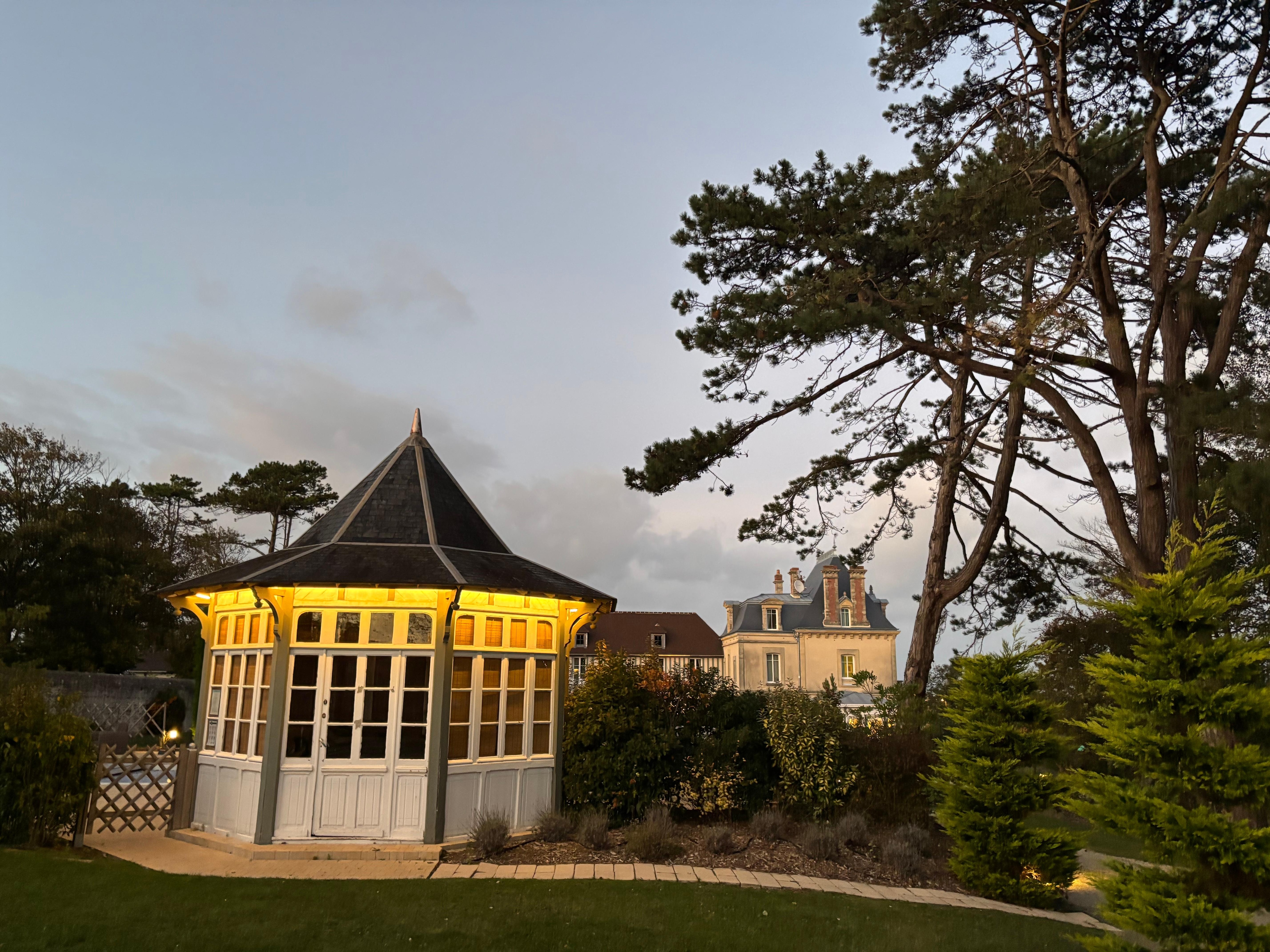 The gazebo by the outdoor pool