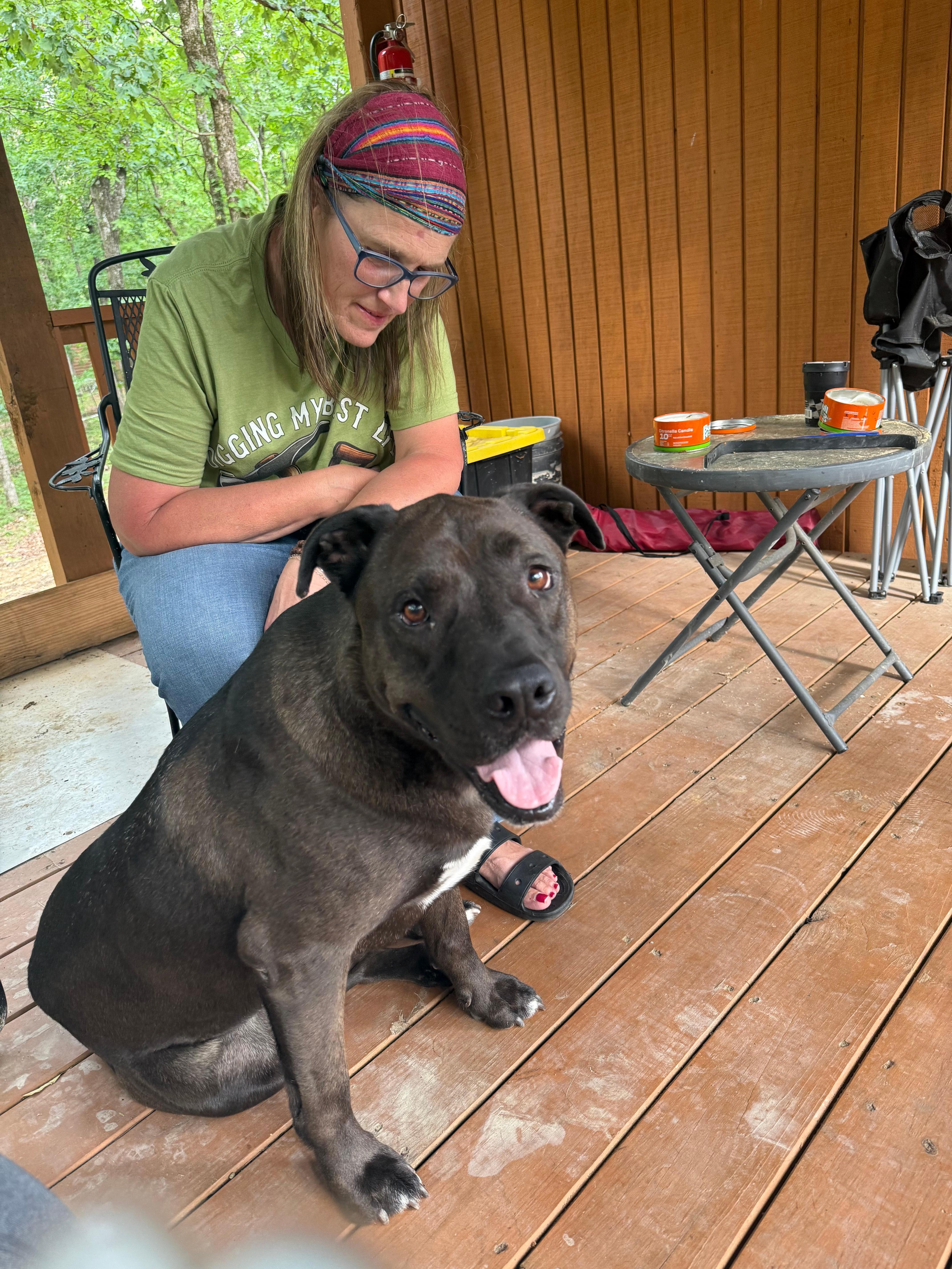 Our most precious time spent at the cabin was with the neighbors dog! He visited everyday.