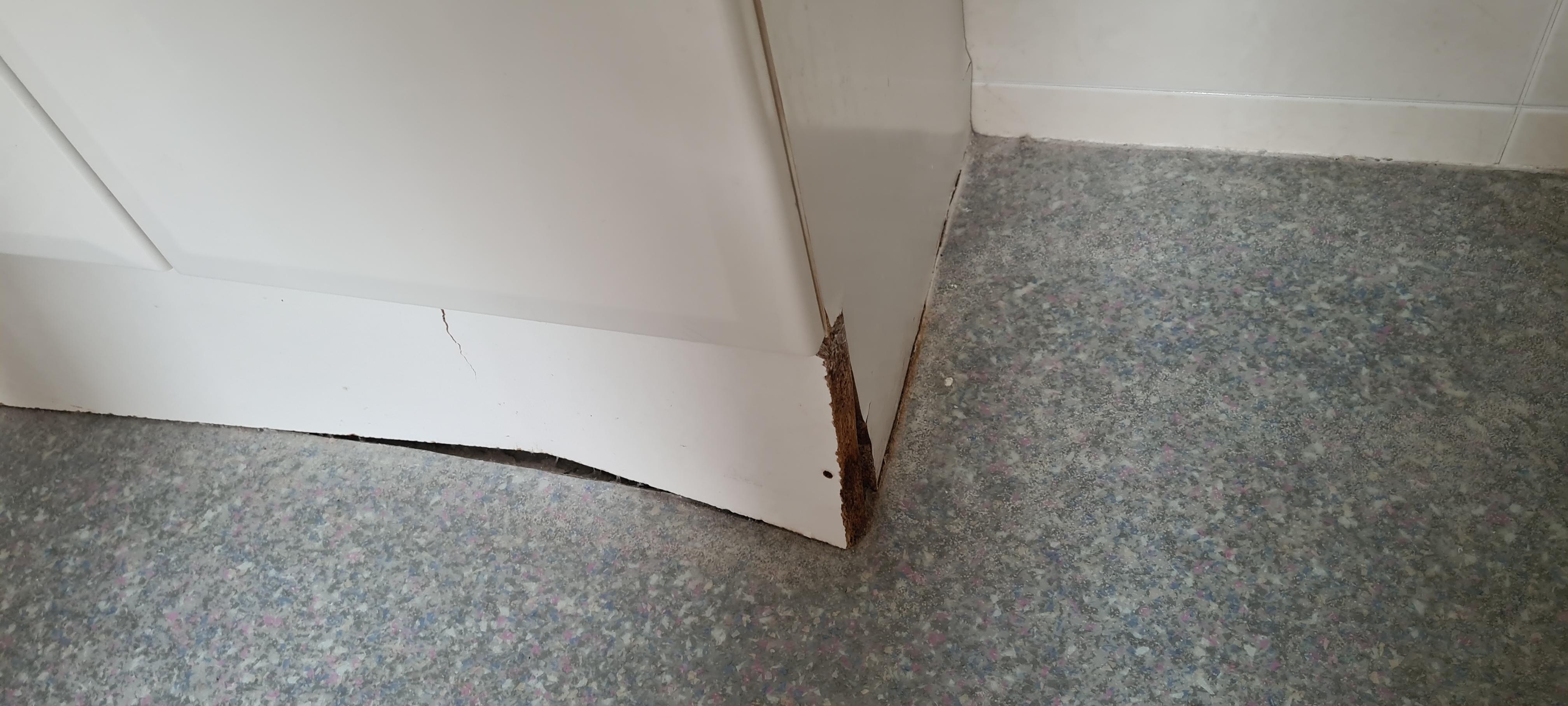 Damaged sink unit