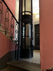 No need to lug backs up and down stairs