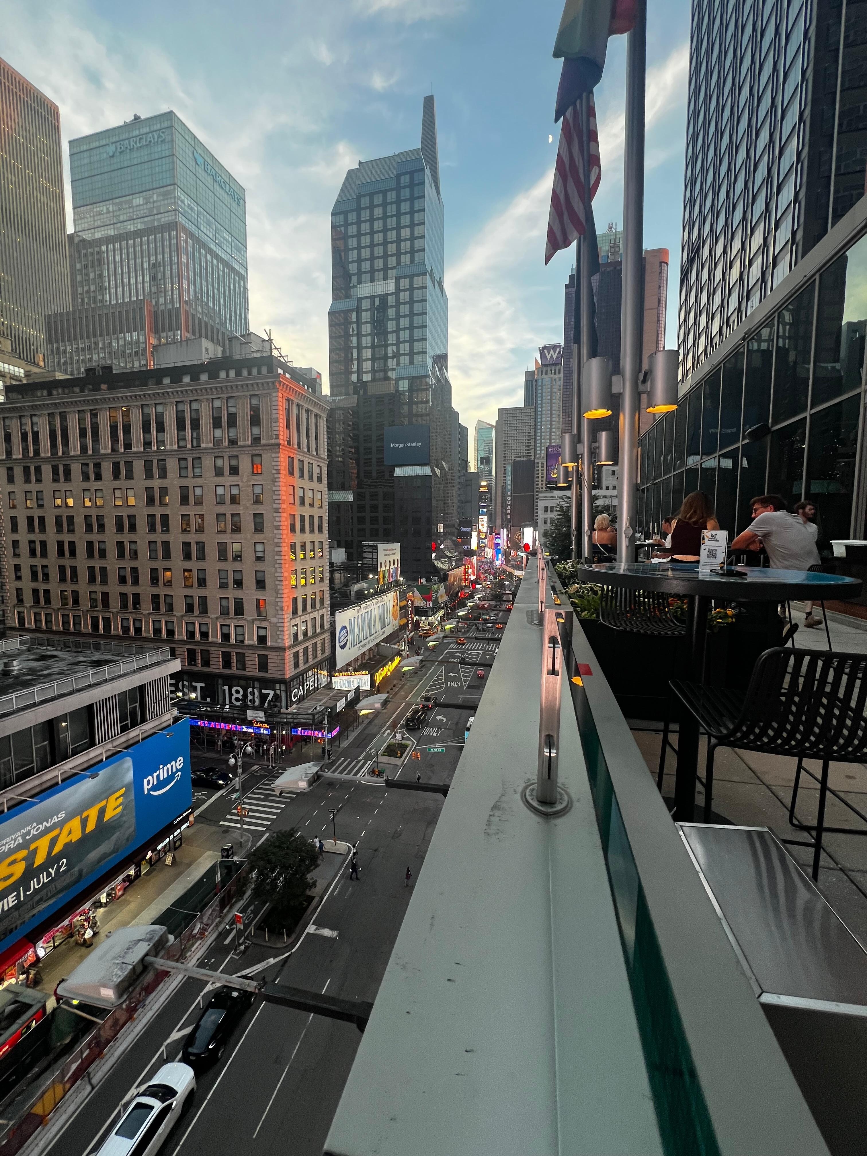 A view from the rooftop bar. 