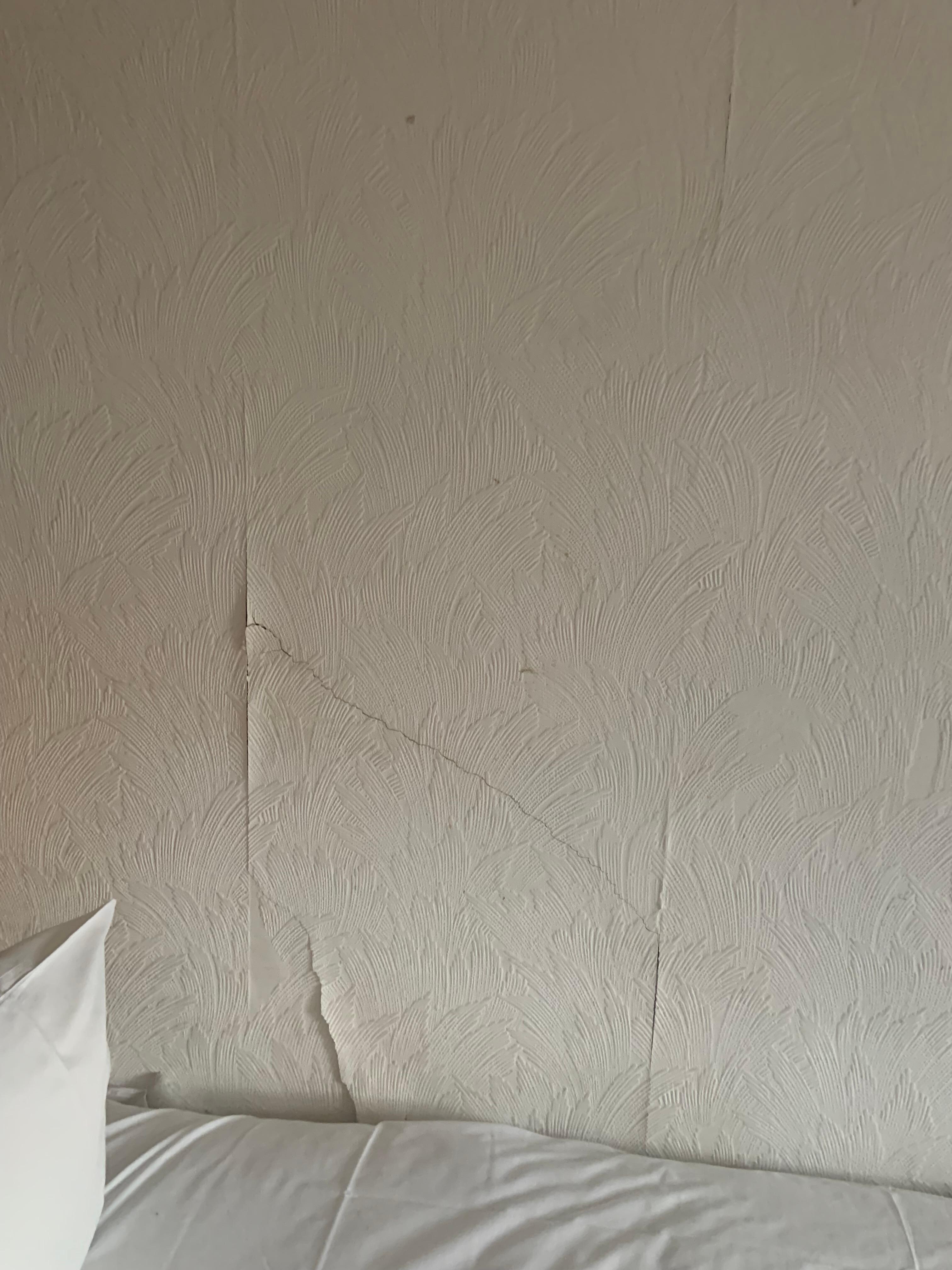 Torn and peeling wallpaper 