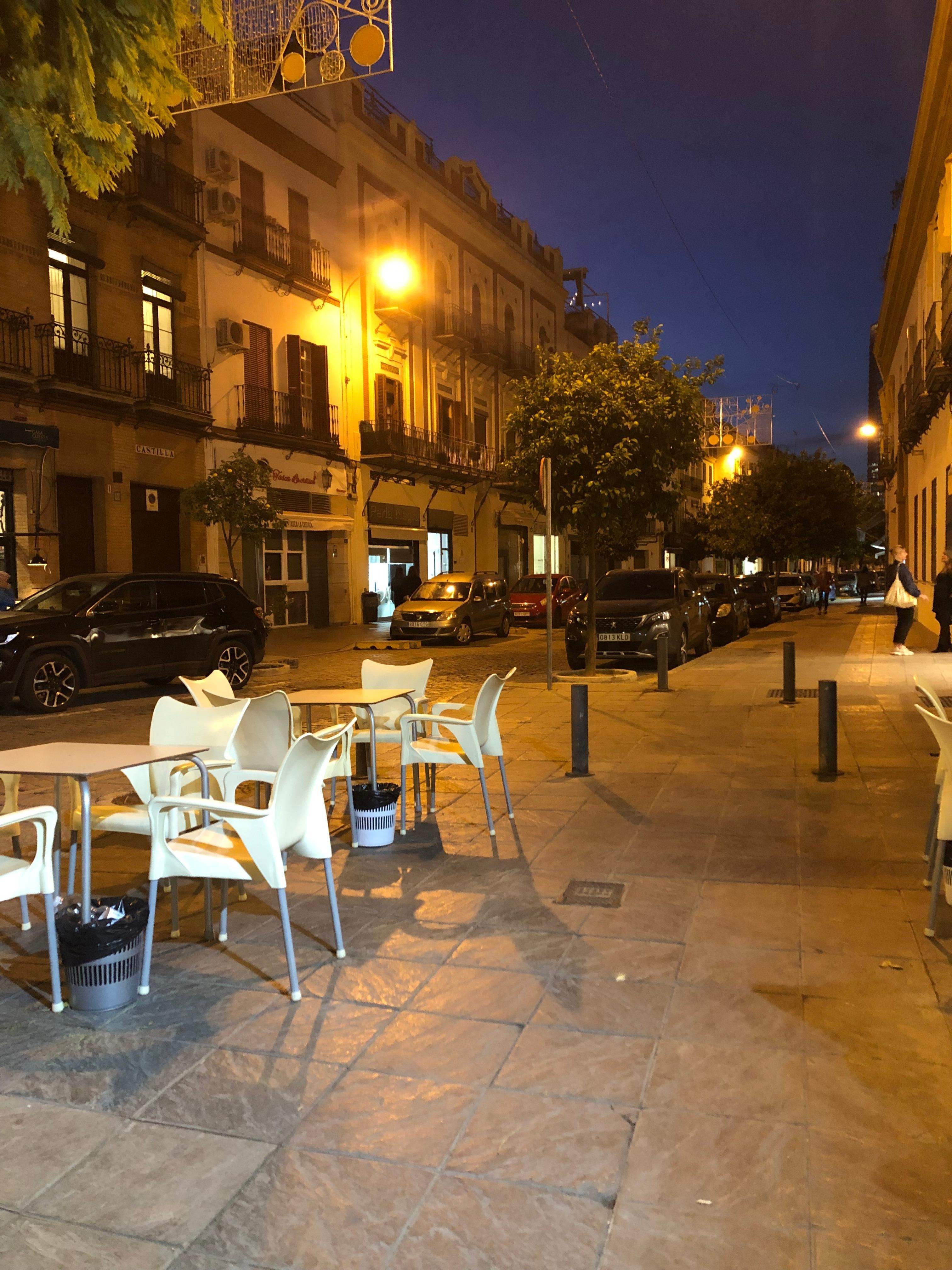 Lovely neighborhood at night.