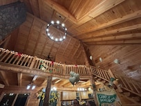 It was already decorated for the holidays and we added some decorations for our celebration. Very nice open space and lots of seating.