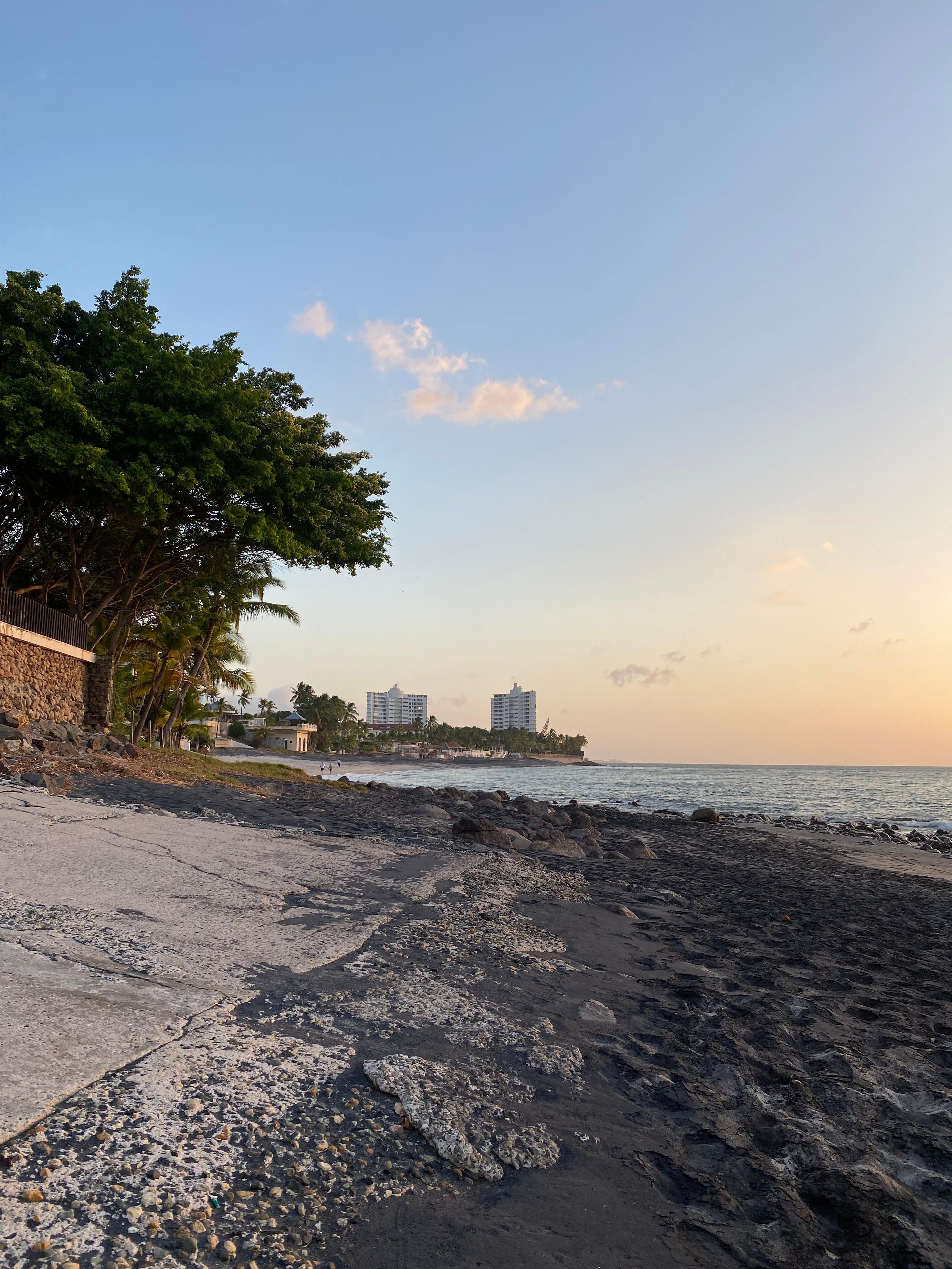 The nearby beach 