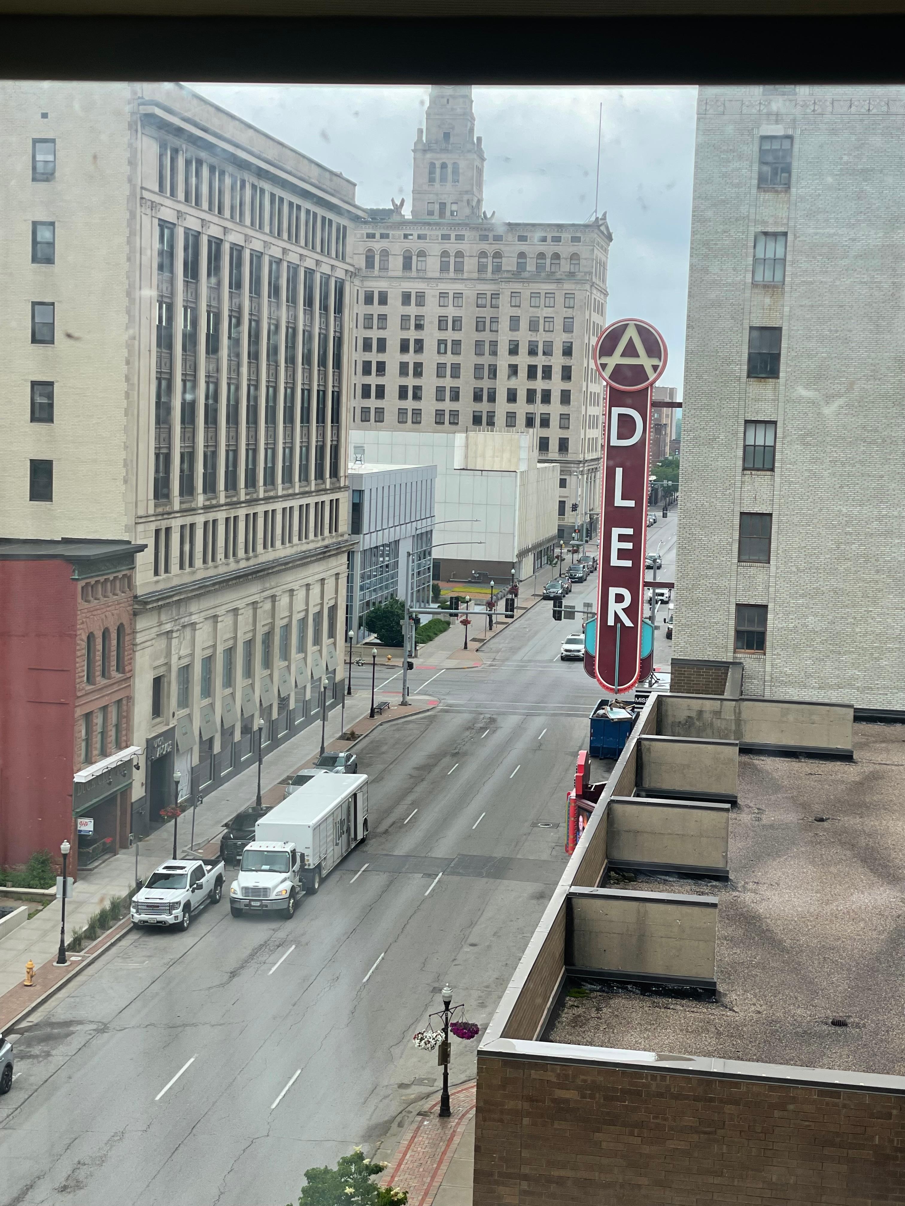 View from our room. Right beside the Adler Theatre.