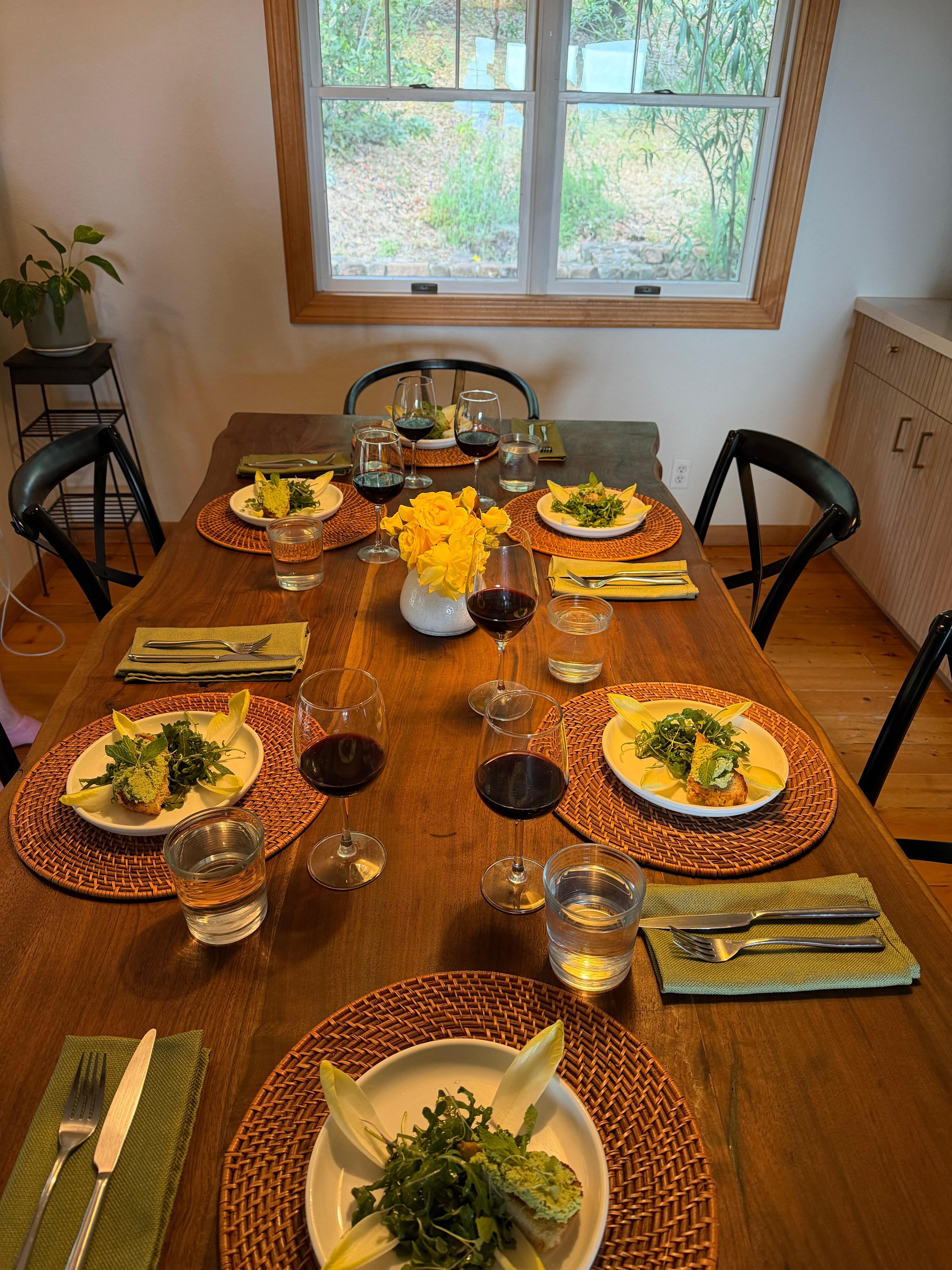 This was our meal prepared for us by a private chef in the rental home!