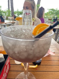 Drinks at one of the many restaurants at the Wharf