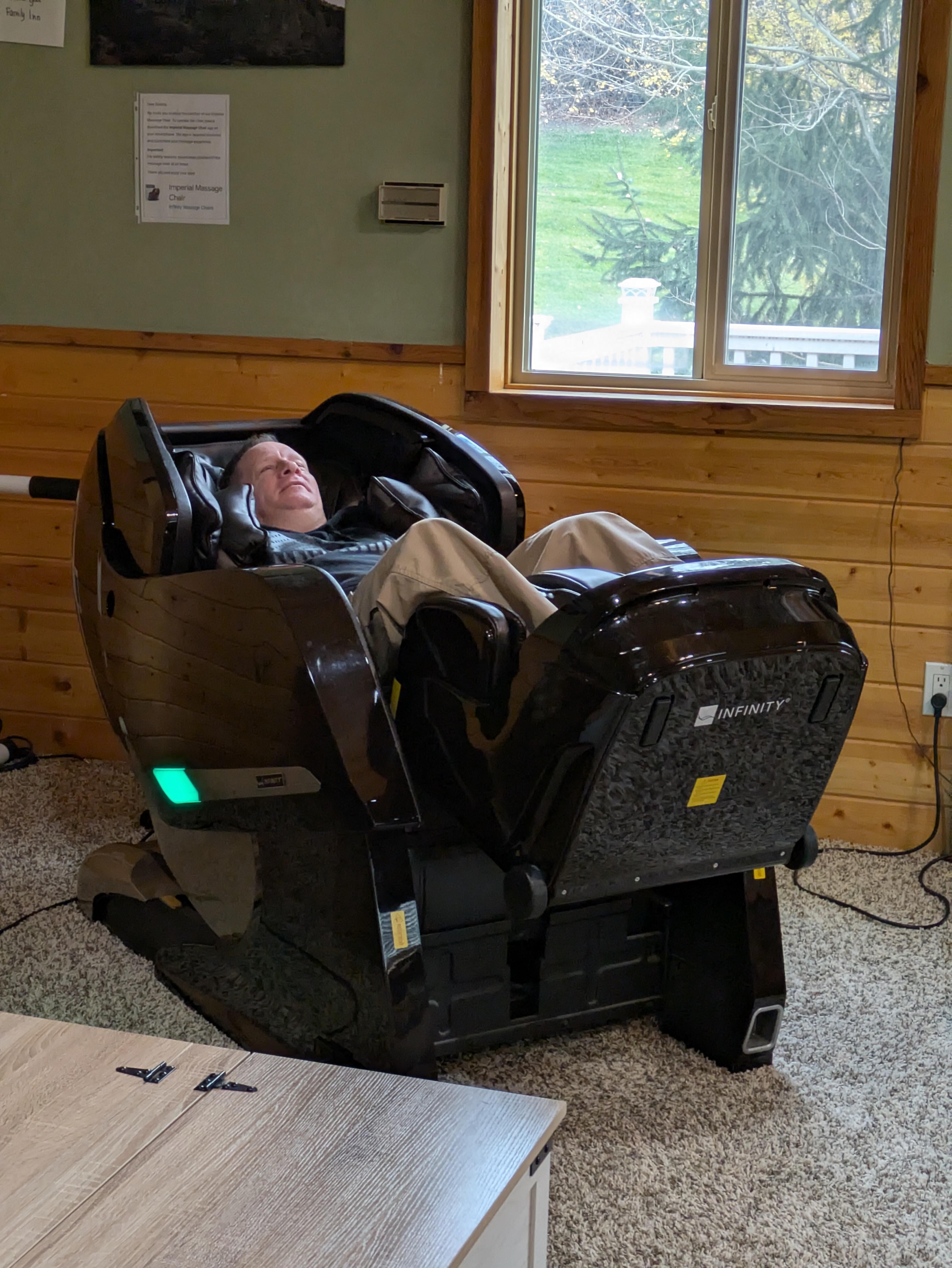 Taking turns in the massage chair