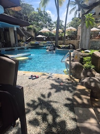 Upper pool area, needed assistance from staff to get there but very obliging.