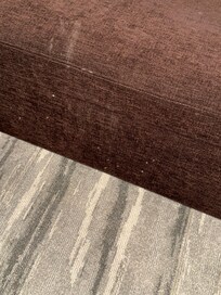 Stains on ottoman in 2nd room change